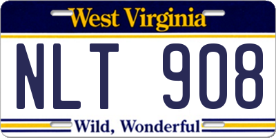 WV license plate NLT908
