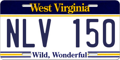 WV license plate NLV150