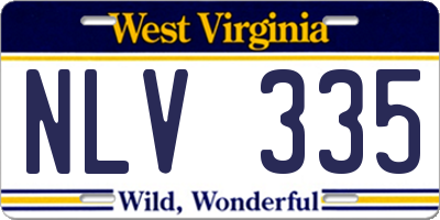 WV license plate NLV335