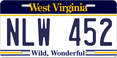 WV license plate NLW452