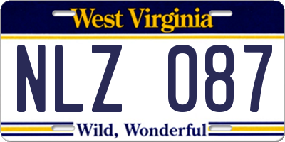 WV license plate NLZ087
