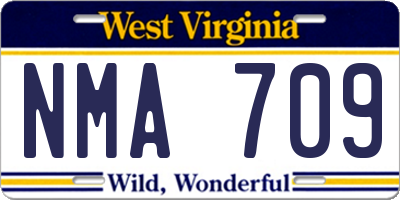 WV license plate NMA709