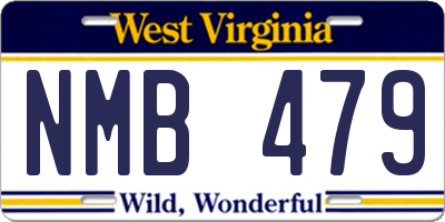 WV license plate NMB479