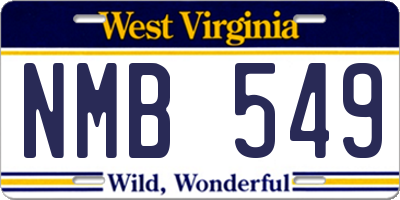 WV license plate NMB549