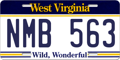 WV license plate NMB563