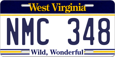WV license plate NMC348