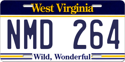 WV license plate NMD264