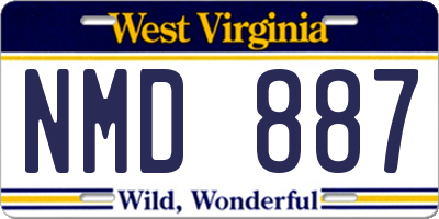 WV license plate NMD887