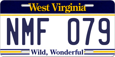WV license plate NMF079