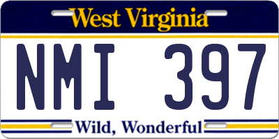 WV license plate NMI397