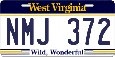 WV license plate NMJ372