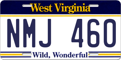 WV license plate NMJ460