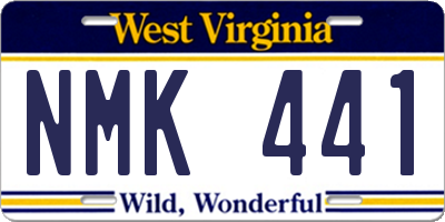 WV license plate NMK441