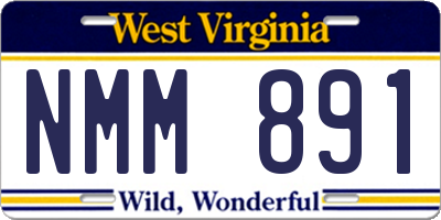 WV license plate NMM891