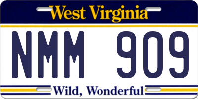 WV license plate NMM909