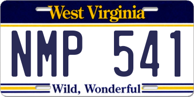 WV license plate NMP541