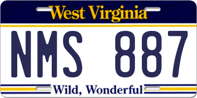 WV license plate NMS887