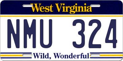 WV license plate NMU324