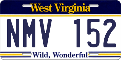 WV license plate NMV152