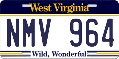 WV license plate NMV964
