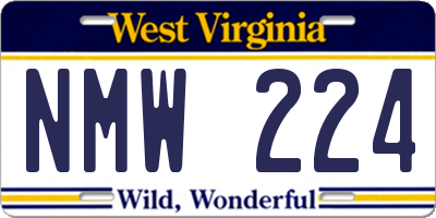 WV license plate NMW224
