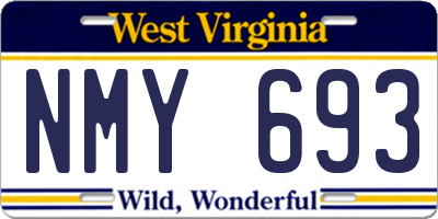 WV license plate NMY693