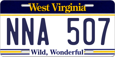 WV license plate NNA507