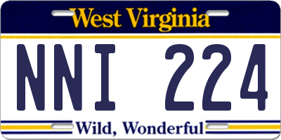 WV license plate NNI224
