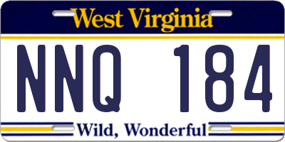 WV license plate NNQ184