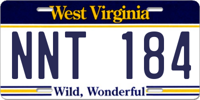 WV license plate NNT184