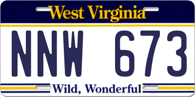 WV license plate NNW673