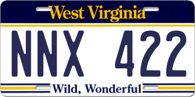 WV license plate NNX422