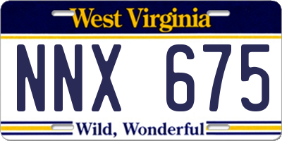 WV license plate NNX675