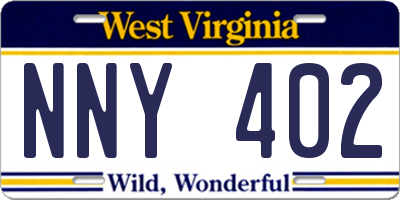 WV license plate NNY402