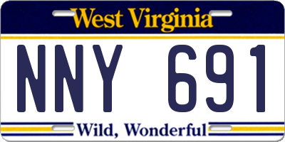 WV license plate NNY691