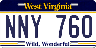 WV license plate NNY760