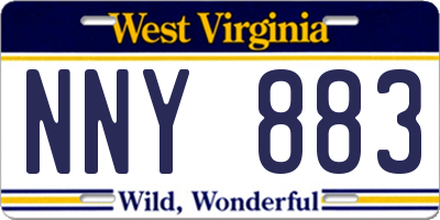 WV license plate NNY883
