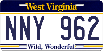 WV license plate NNY962