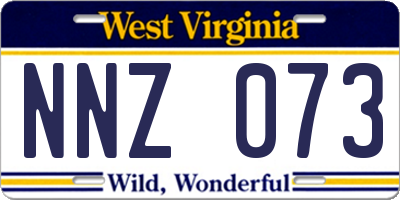 WV license plate NNZ073