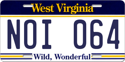 WV license plate NOI064