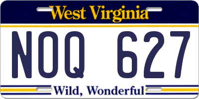 WV license plate NOQ627