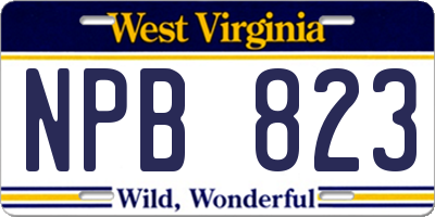 WV license plate NPB823