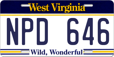 WV license plate NPD646