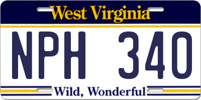 WV license plate NPH340