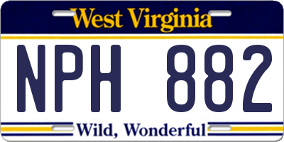 WV license plate NPH882