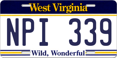 WV license plate NPI339