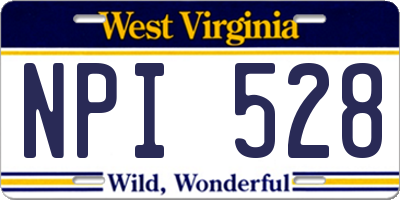 WV license plate NPI528
