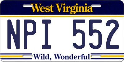 WV license plate NPI552