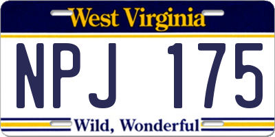 WV license plate NPJ175