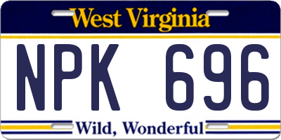 WV license plate NPK696